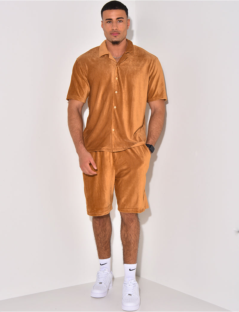 Ensemble chemise et short en velours