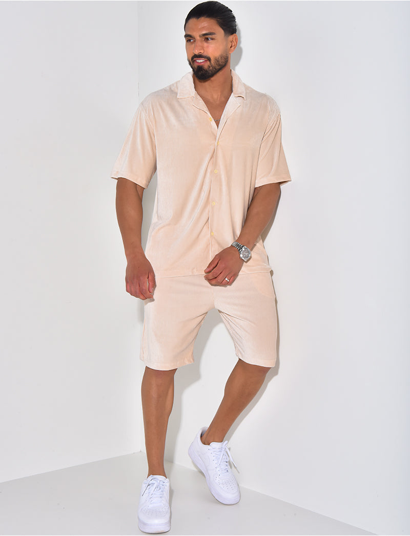 Ensemble chemise et short en velours