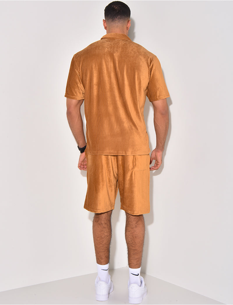 Ensemble chemise et short en velours