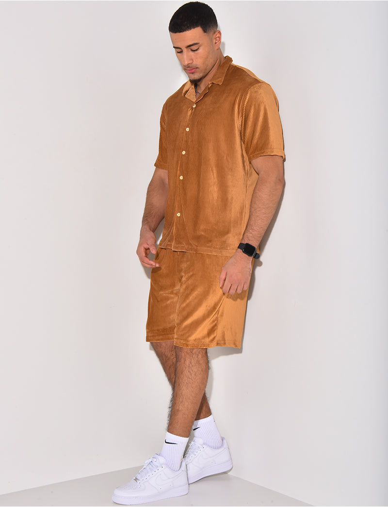 Ensemble chemise et short en velours