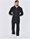 Ensemble côtelé pantalon et gilet à capuche zippé