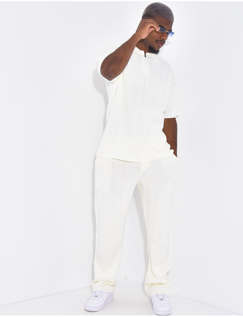 Ensemble côtelé pantalon et polo