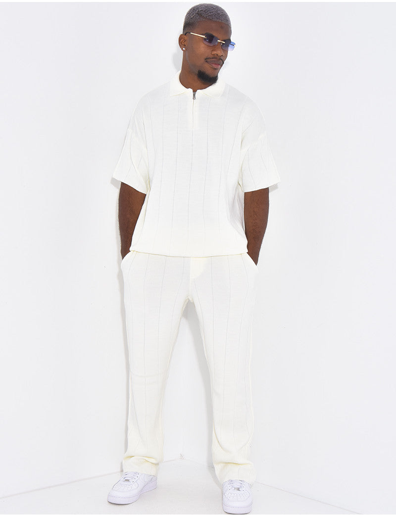 Ensemble côtelé pantalon et polo