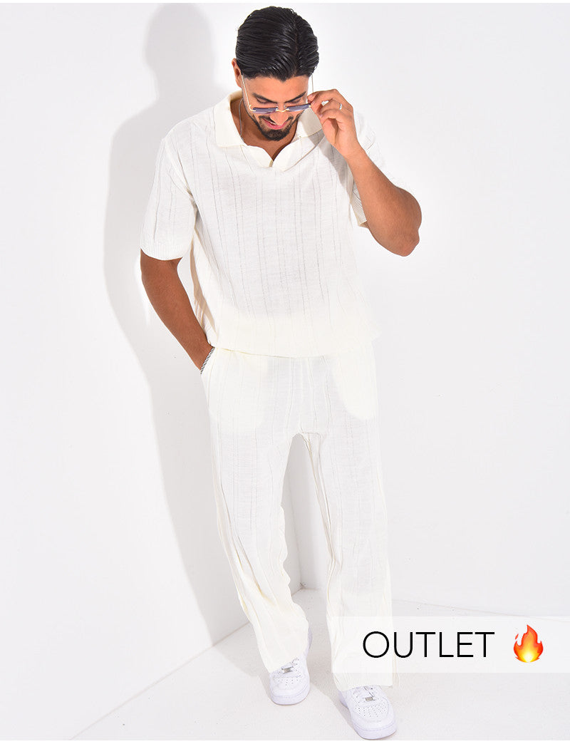 Ensemble côtelé pantalon et polo