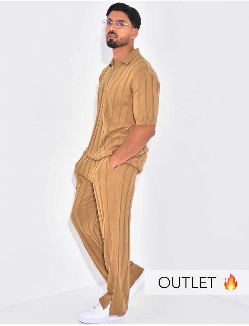 Ensemble côtelé pantalon et polo
