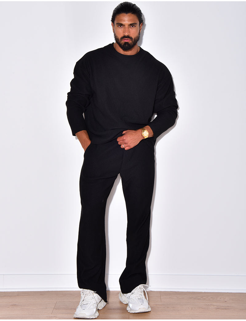 Ensemble plissée pantalon et pull