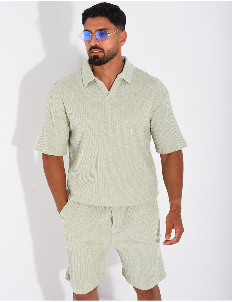 Ensemble côtelé short et polo