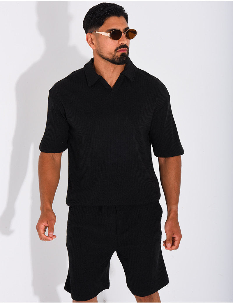 Ensemble côtelé short et polo