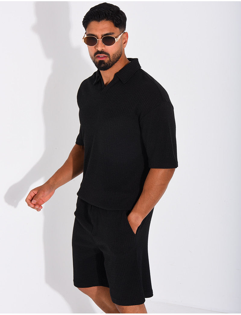 Ensemble côtelé short et polo