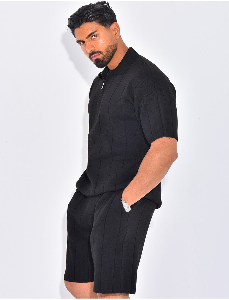Ensemble côtelé short et polo
