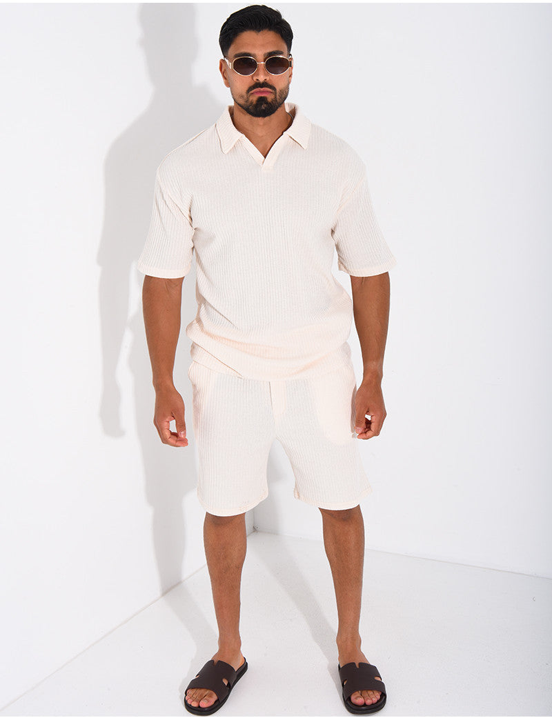 Ensemble côtelé short et polo