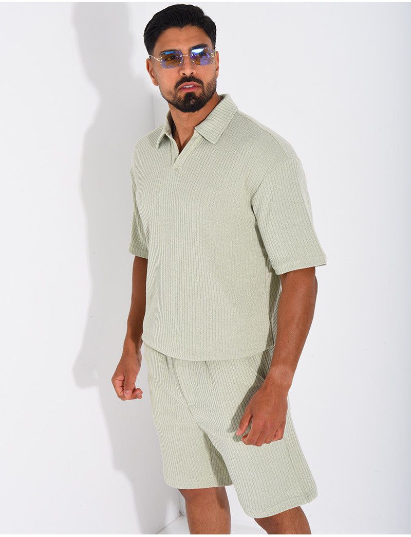 Ensemble côtelé short et polo