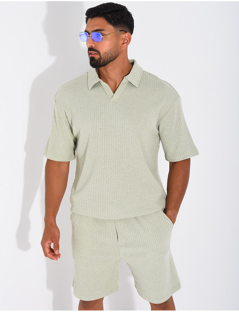 Ensemble côtelé short et polo