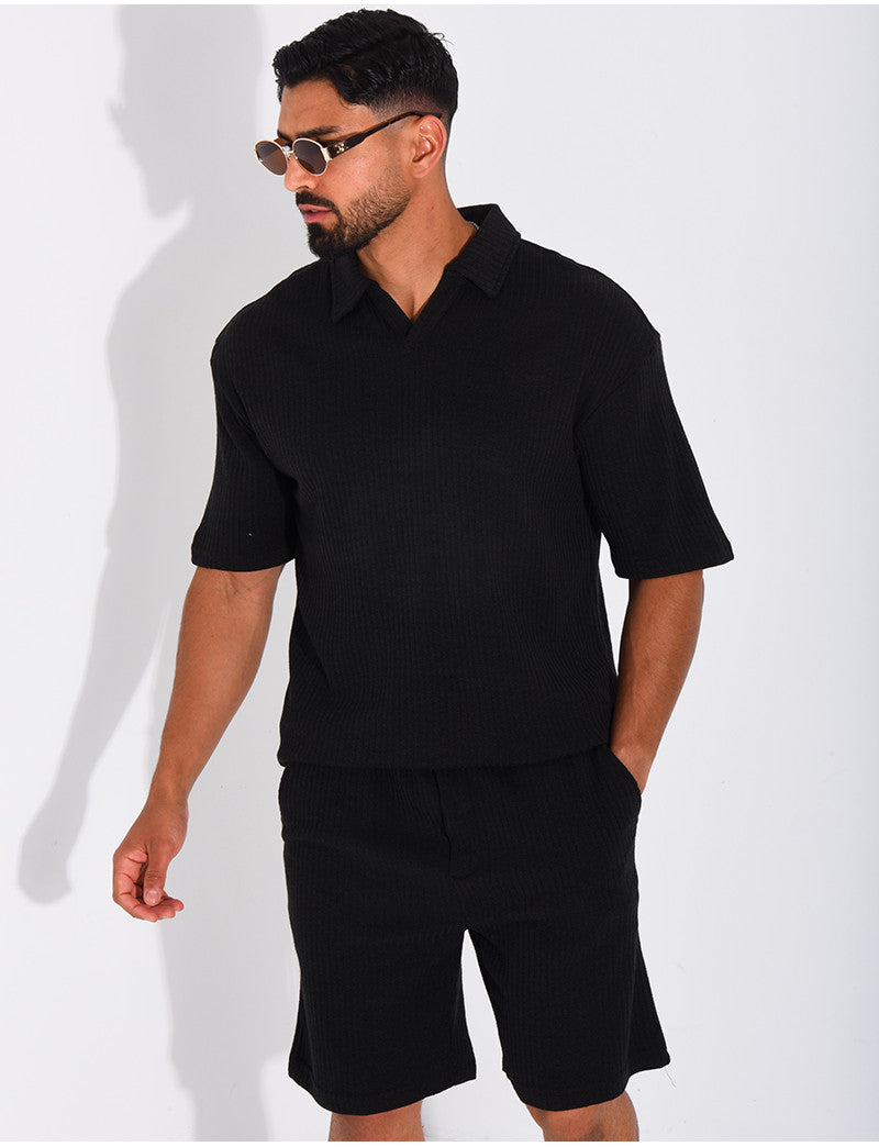 Ensemble côtelé short et polo