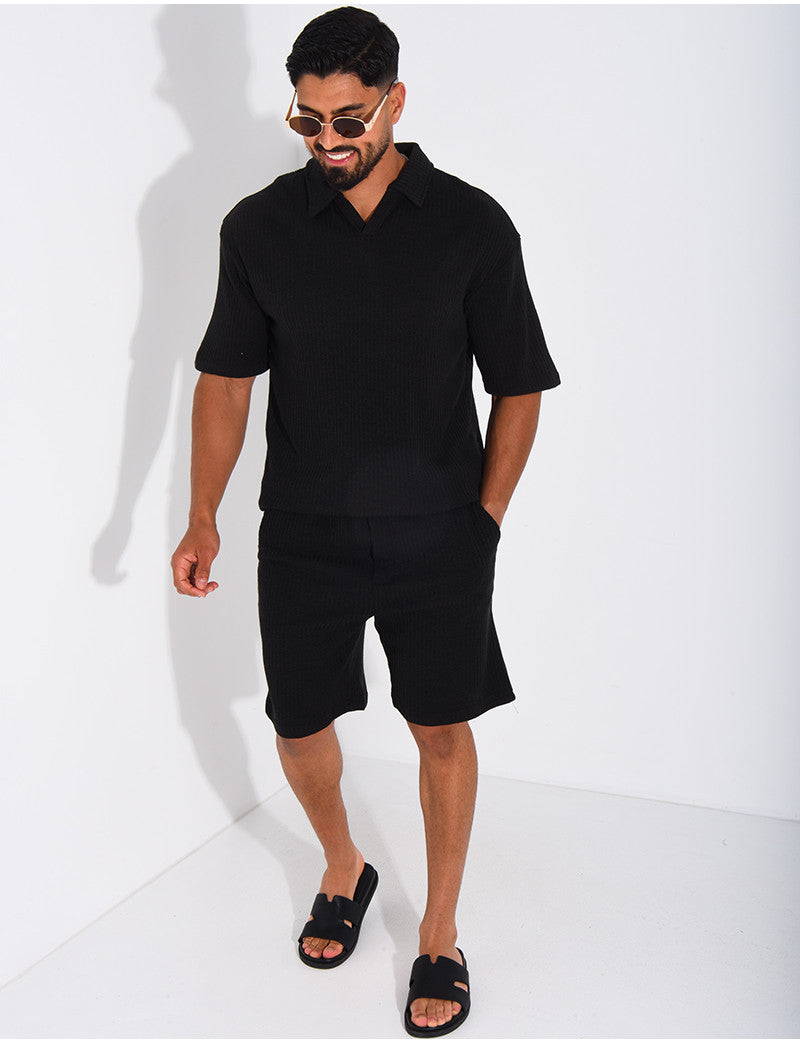 Ensemble côtelé short et polo