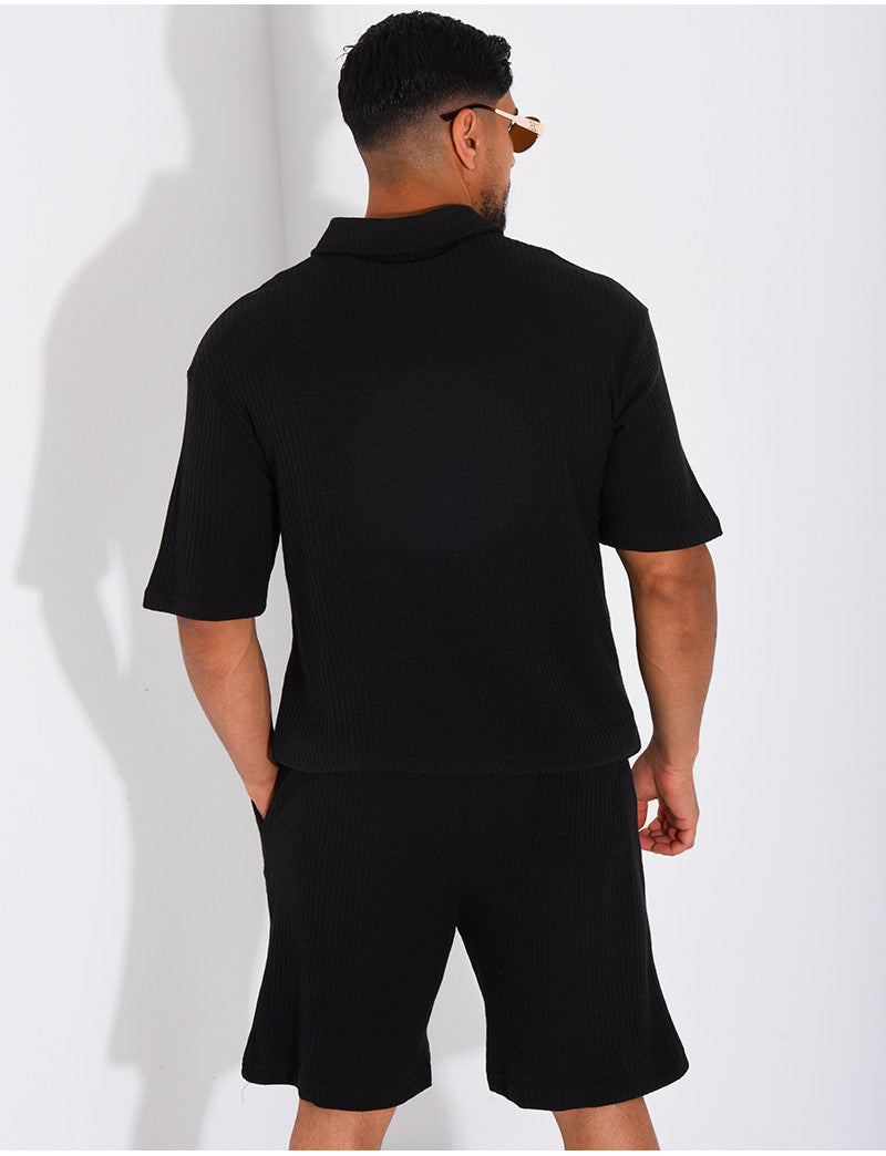 Ensemble côtelé short et polo