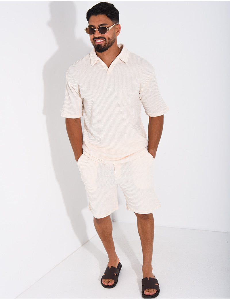 Ensemble côtelé short et polo
