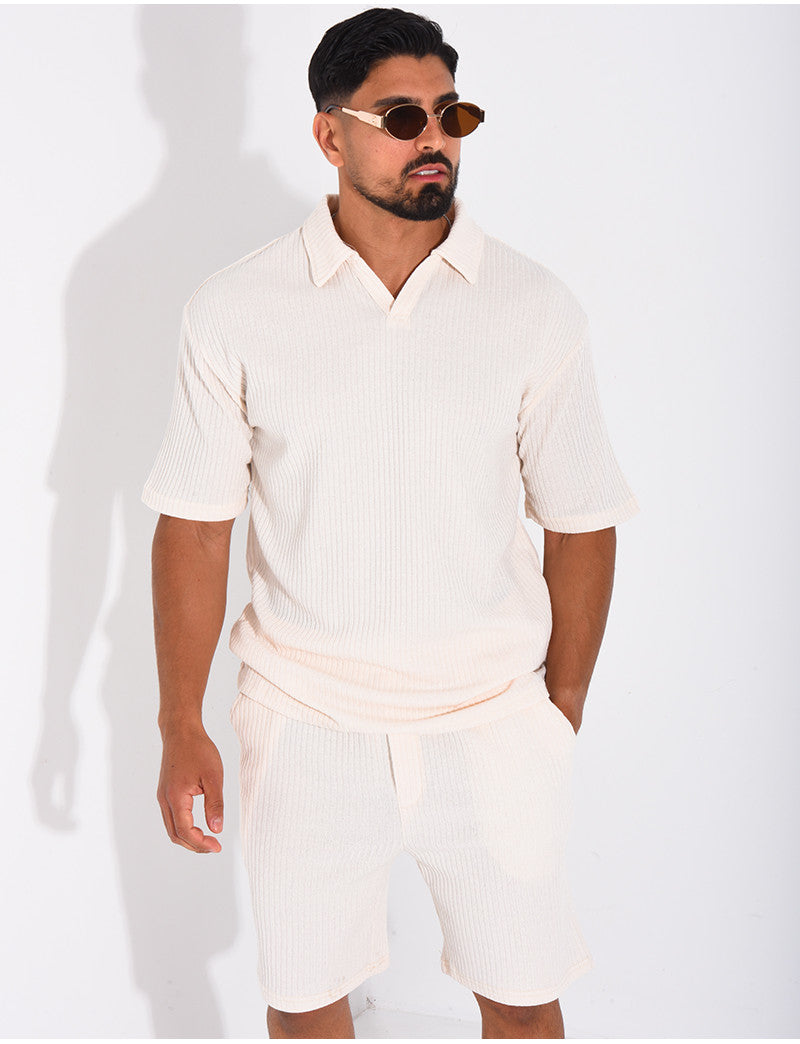 Ensemble côtelé short et polo