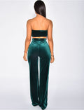 Ensemble crop top et pantalon en velours