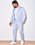 Ensemble de costume 2 pièce veste ceinturée et pantalon