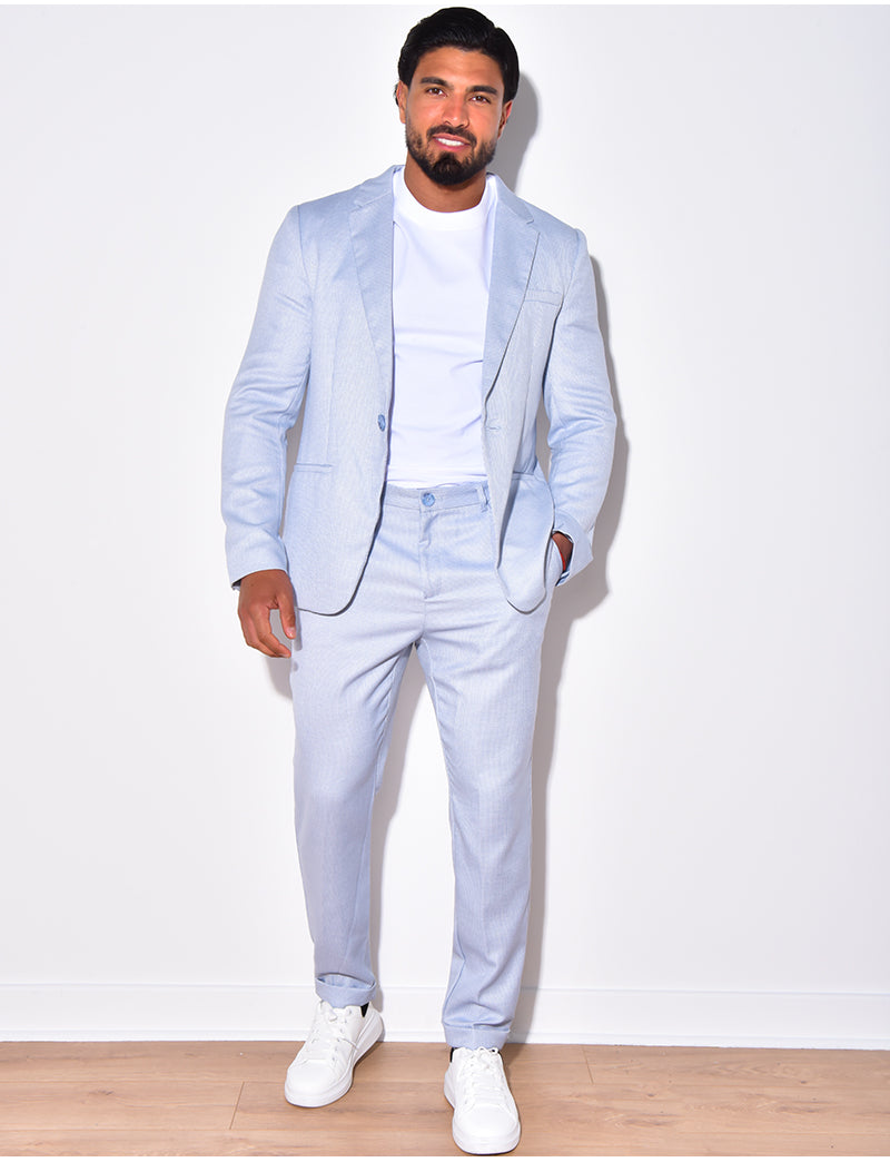 Ensemble de costume 2 pièce veste ceinturée et pantalon