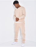 Ensemble de jogging pantalon à bande et sweat col rond