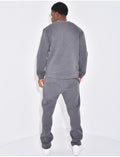 Ensemble de jogging pantalon à bande et sweat col rond