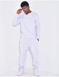 Ensemble de jogging pantalon à bande et sweat col rond