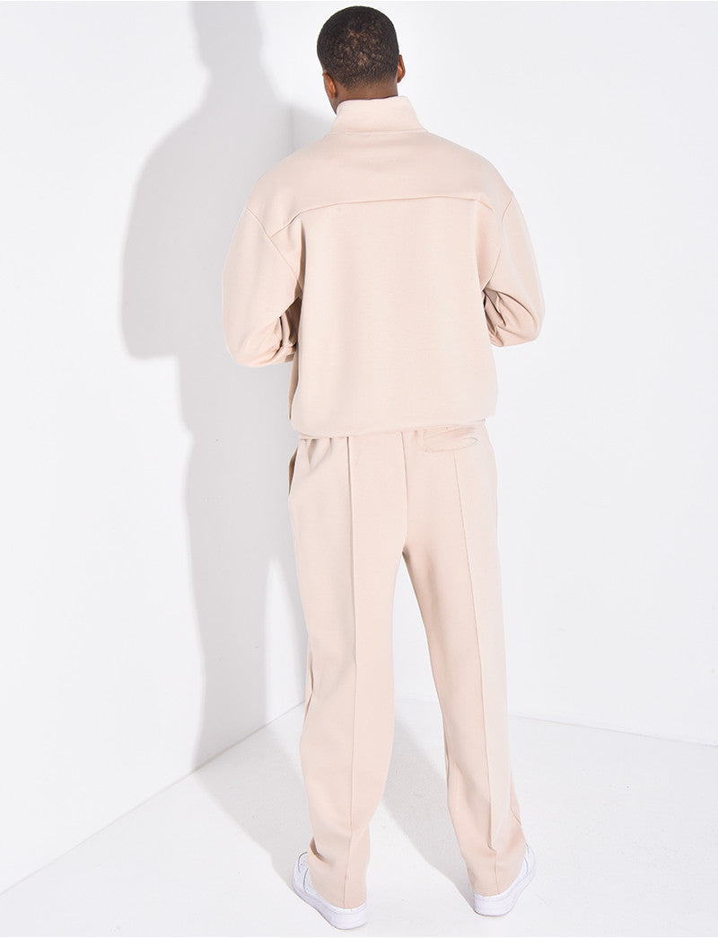 Ensemble de jogging pantalon à couture contrastante et veste