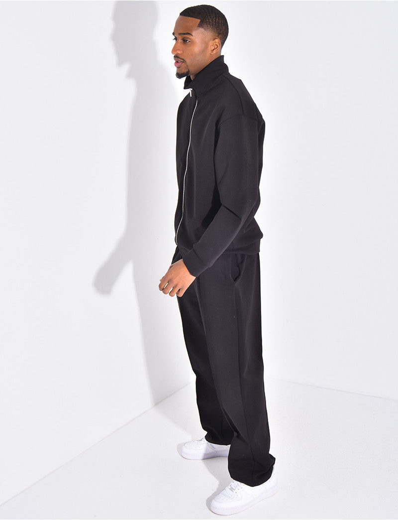 Ensemble de jogging pantalon à couture contrastante et veste