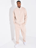 Ensemble de jogging pantalon à couture contrastante et veste