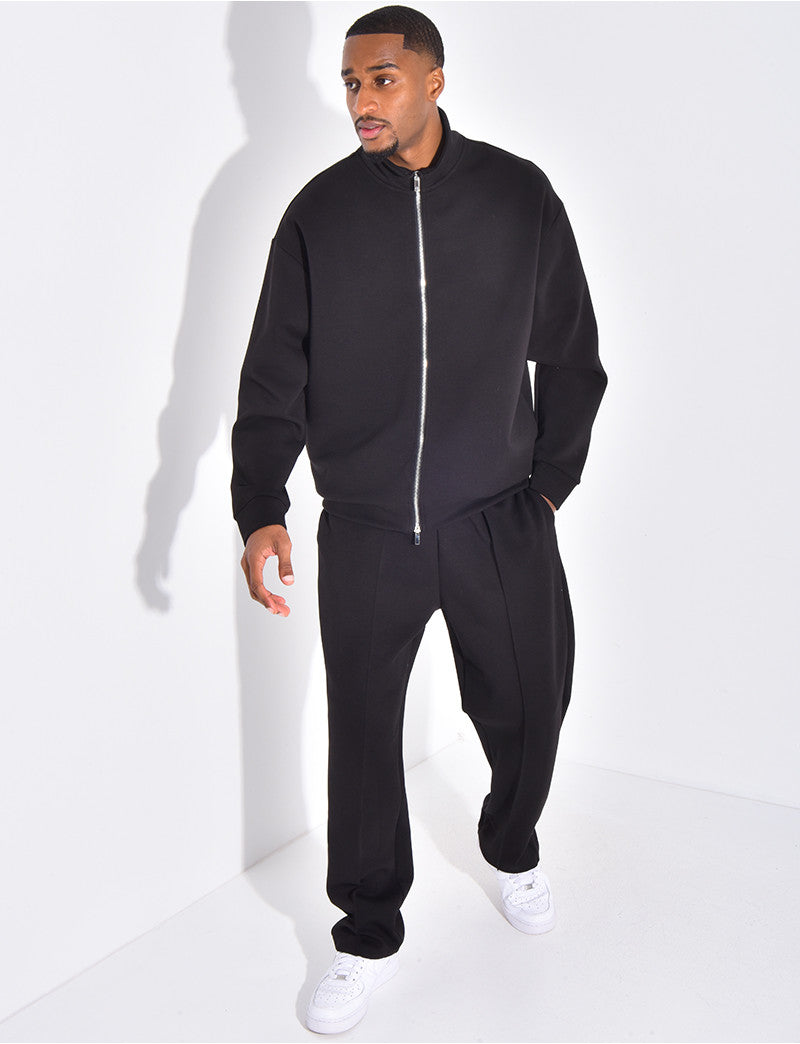 Ensemble de jogging pantalon à couture contrastante et veste