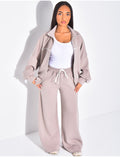 Ensemble de jogging pantalon et veste à coutures contrastantes