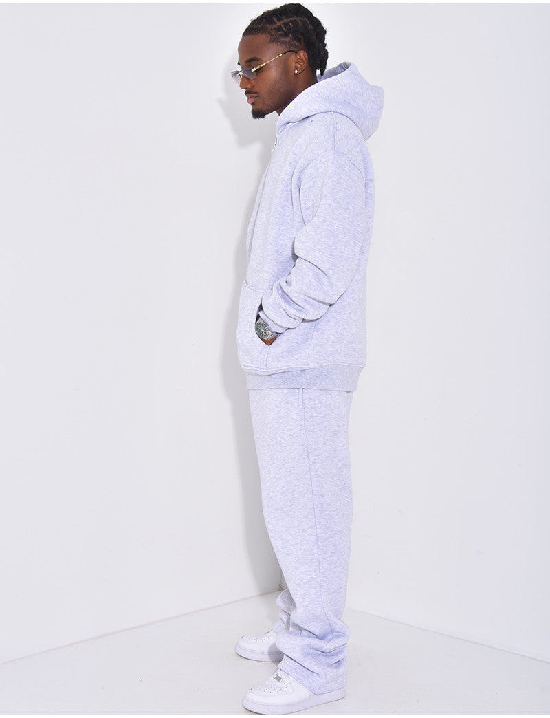 Ensemble de jogging uni pantalon et veste à capuche