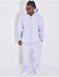 Ensemble de jogging uni pantalon et veste à capuche