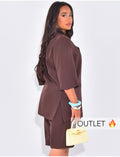 Ensemble blazer manches courtes et bermuda assorti