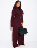 Ensemble de tailleur pantalon et blazer croisé à ceinture
