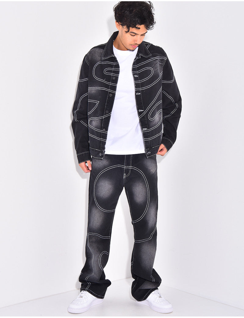 Ensemble en jeans à surpiqures
