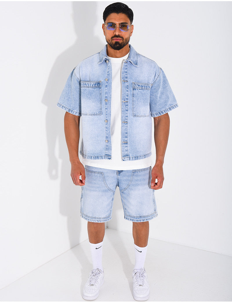 Ensemble en jeans short et chemise