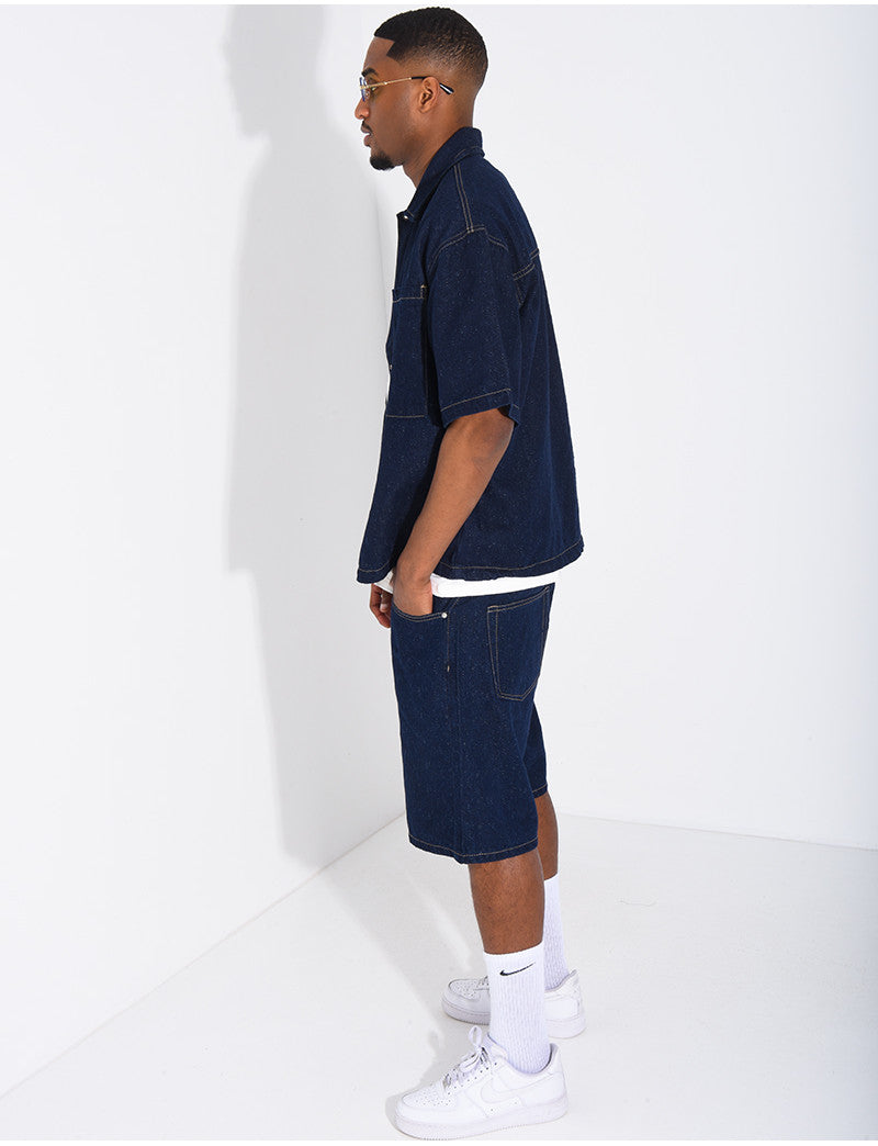 Ensemble en jeans short et chemise
