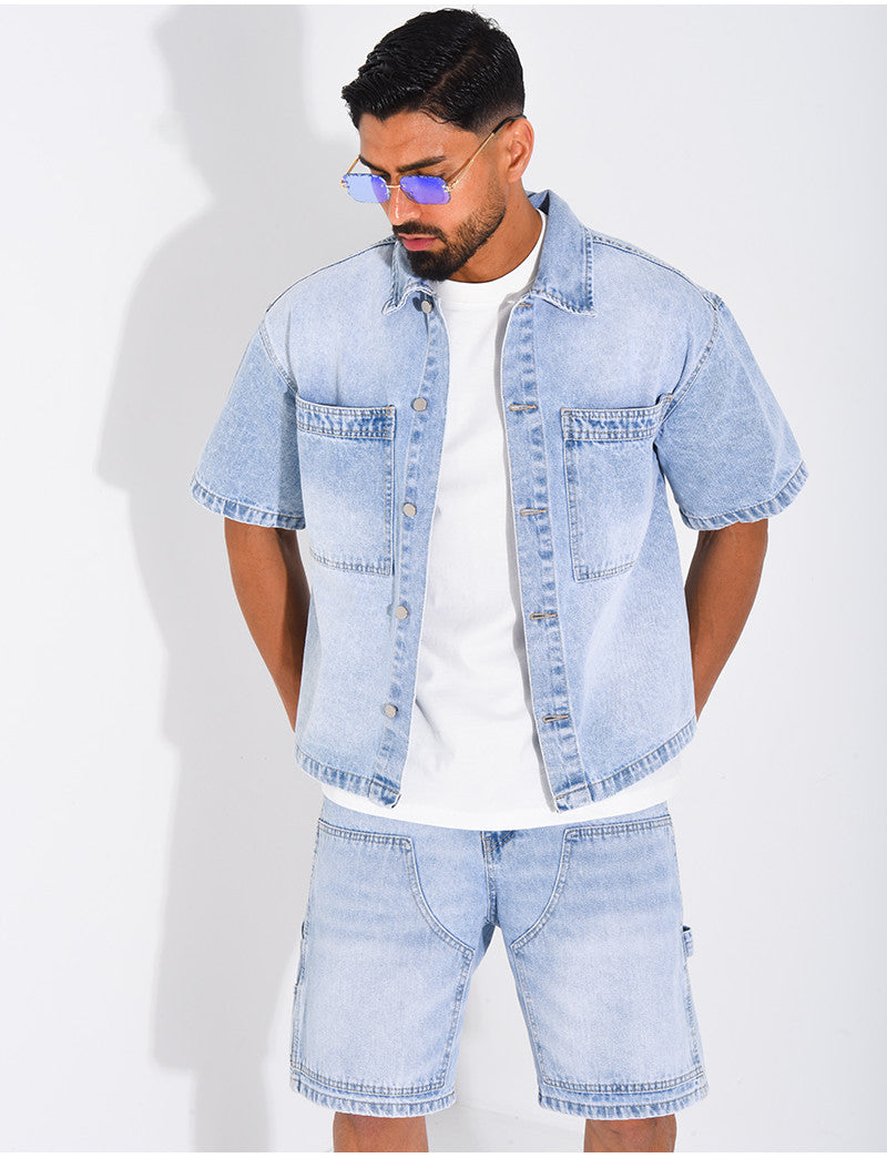 Ensemble en jeans short et chemise