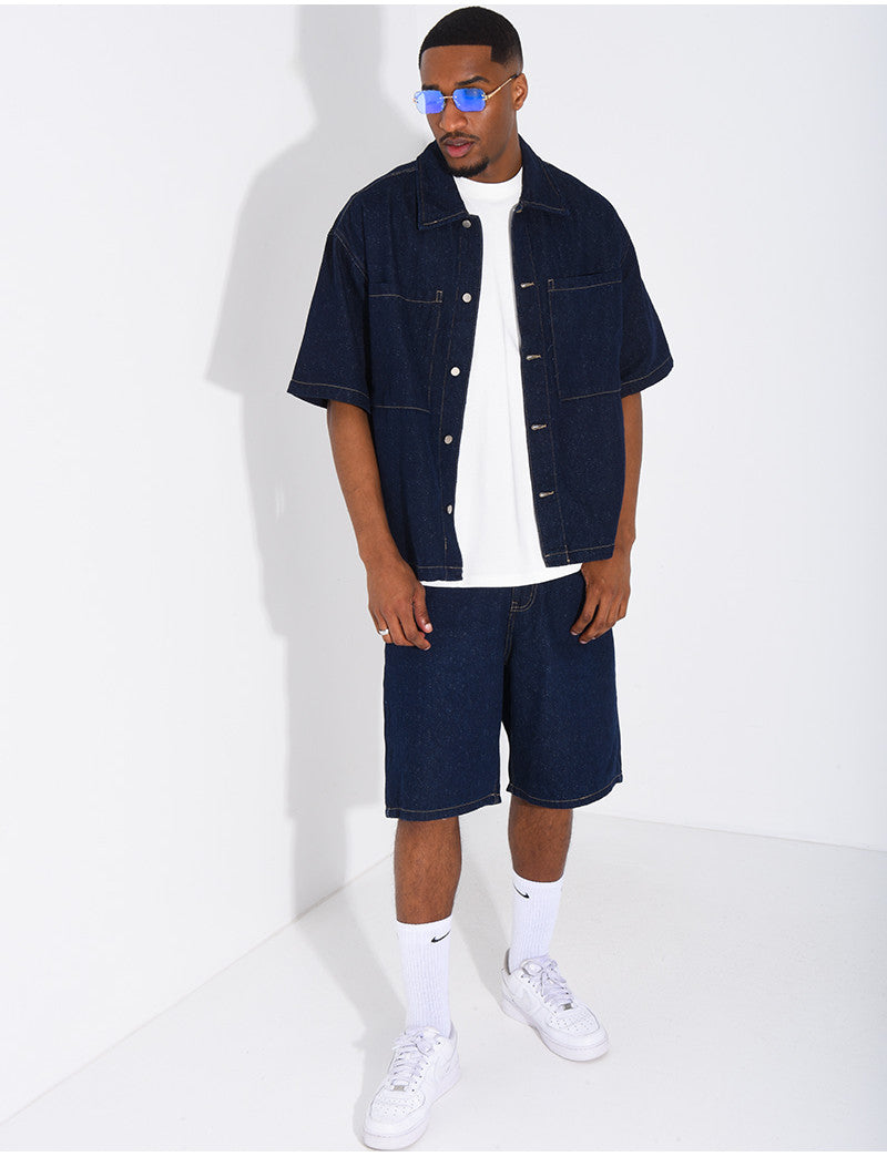 Ensemble en jeans short et chemise