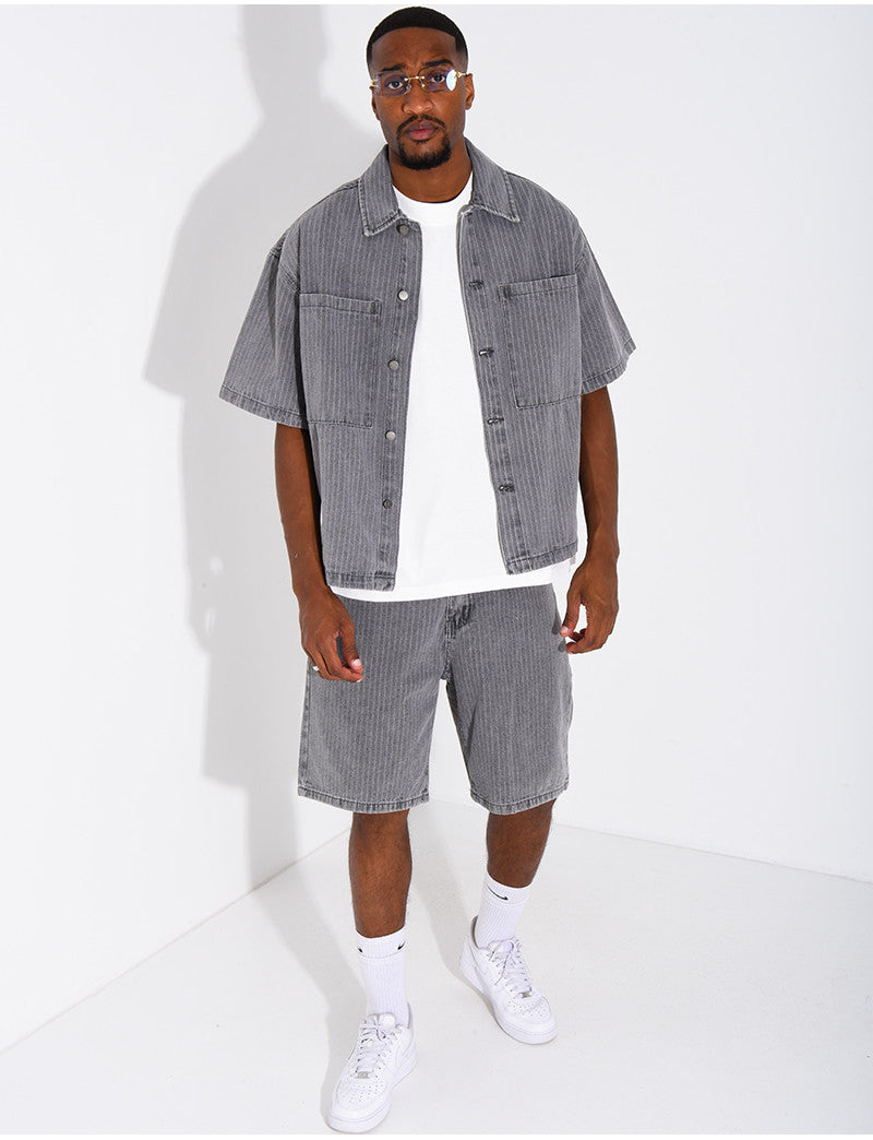 Ensemble en jeans short et chemise