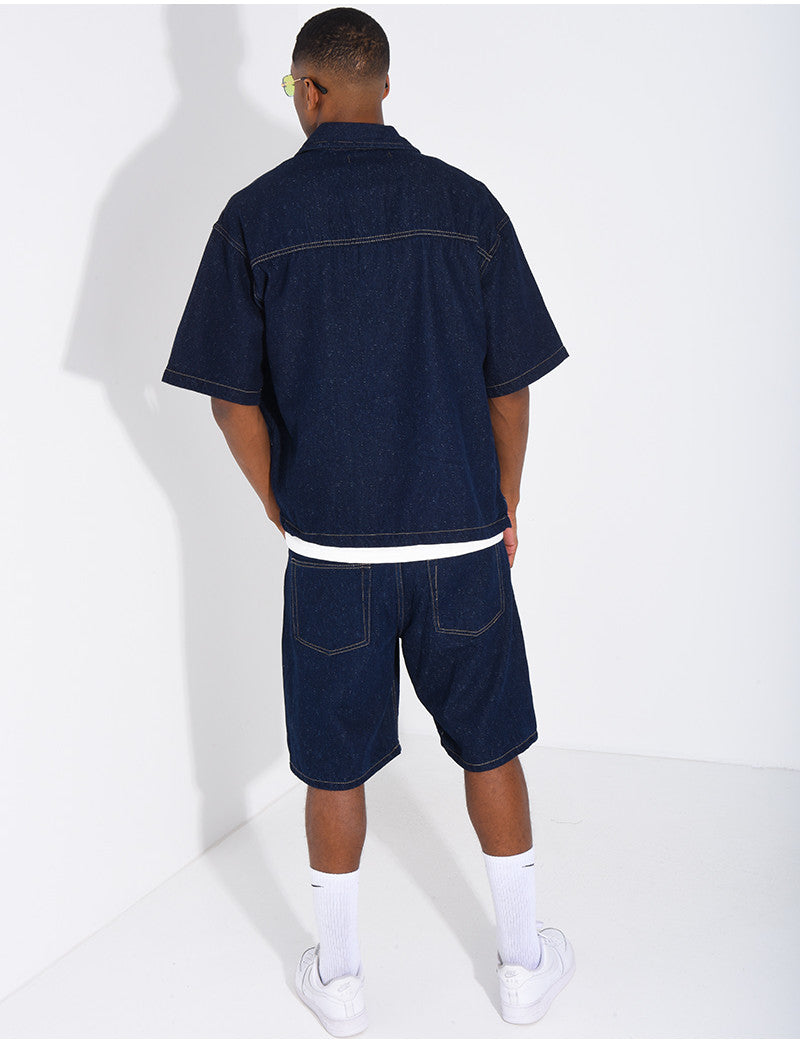 Ensemble en jeans short et chemise