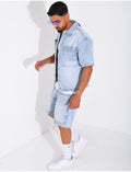 Ensemble en jeans short et chemise