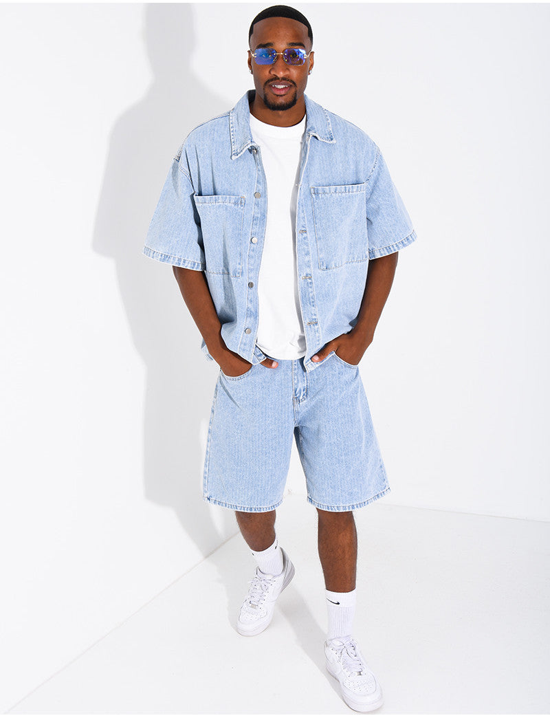 Ensemble en jeans short et chemise