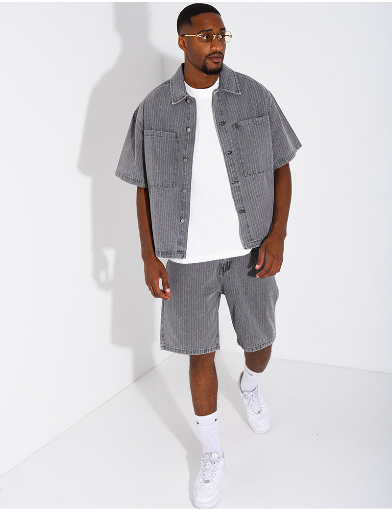 Ensemble en jeans short et chemise