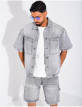 Ensemble en jeans short et chemise
