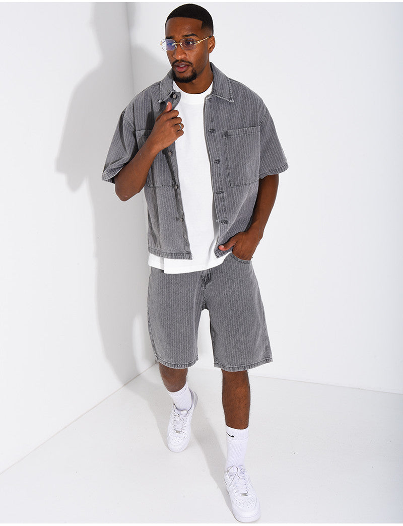Ensemble en jeans short et chemise