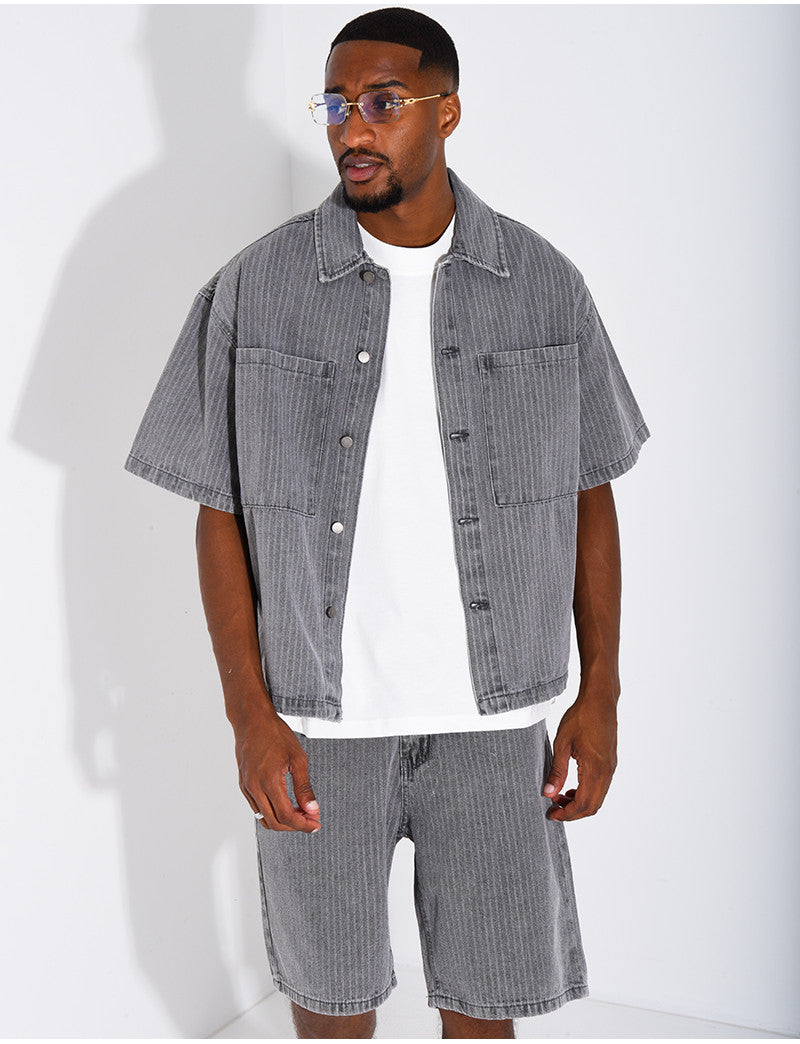 Ensemble en jeans short et chemise